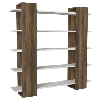 Pool Kitaplık Beyaz-Ceviz