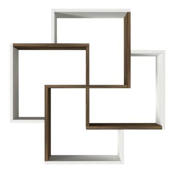 Dragon Duvar Rafı Beyaz-Ceviz