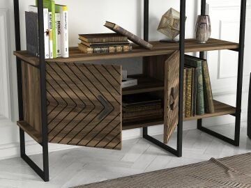 Santana Demir Kitaplık Ceviz