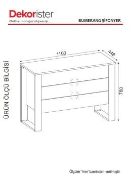 Bumerang Şifonyer Ceviz-Antrasit