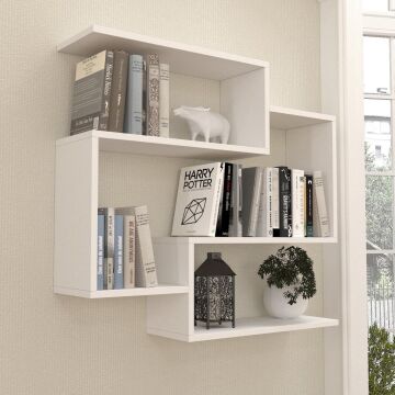 Porto Duvar Rafları Beyaz