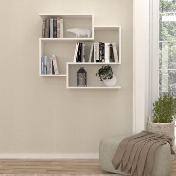 Porto Duvar Rafları Beyaz