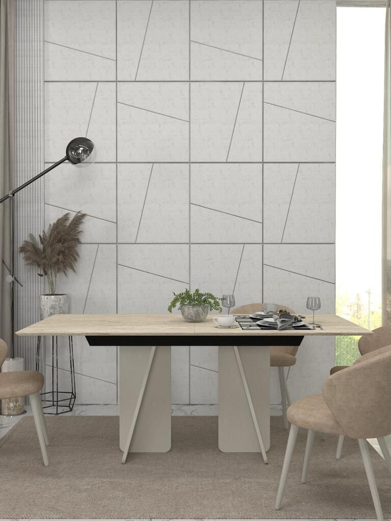 Sevilla Yemek Masası Kumtaşı - Traverten 180cm