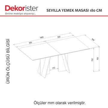 Sevilla Yemek Masası Kumtaşı - Traverten 180cm