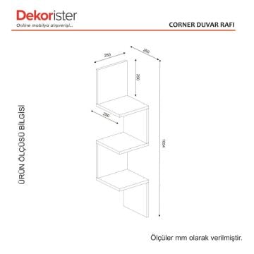Corner Duvar Rafı Beyaz