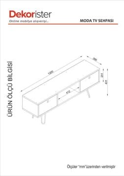 Moda Metal Ayaklı Tv Ünitesi Beyaz