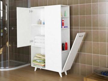 Dekorister Sedef Banyo Dolabı Çok Amaçlı Dolap Beyaz