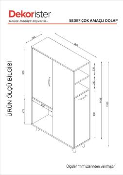 Dekorister Sedef Banyo Dolabı Çok Amaçlı Dolap Beyaz