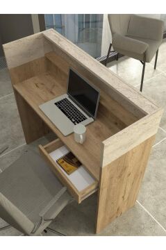 Wilko Çekmeceli Karşılama Masası Karşılama Bankosu Ledli 110 Cm Sepet - Traverten