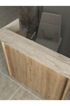 Wilko Çekmeceli Karşılama Masası Karşılama Bankosu Ledli 110 Cm Sepet - Traverten