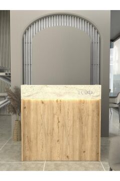 Wilko Çekmeceli Karşılama Masası Karşılama Bankosu Ledli 110 Cm Sepet - Traverten