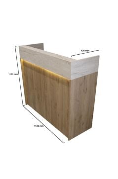 Wilko Çekmeceli Karşılama Masası Karşılama Bankosu Ledli 110 Cm Sepet - Traverten