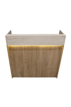 Wilko Çekmeceli Karşılama Masası Karşılama Bankosu Ledli 110 Cm Sepet - Traverten