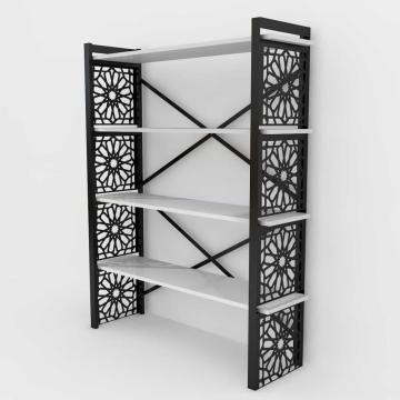 Dekorister Sultan Ferforce Lazer Kesim Metal Kitaplık Beyaz