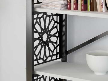 Dekorister Sultan Ferforce Lazer Kesim Metal Kitaplık Beyaz