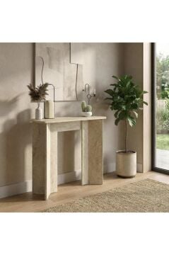 Mara Modern Holl Antre Dresuar, Salon & Oturma Odası Mobilyası Traverten 90 cm