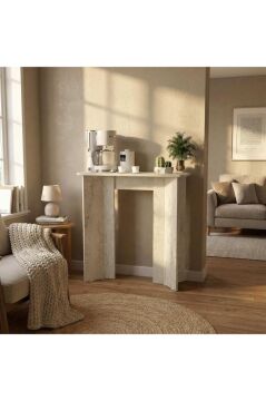 Mara Modern Holl Antre Dresuar, Salon & Oturma Odası Mobilyası Traverten 90 cm