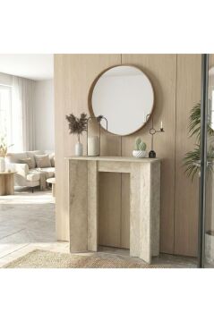 Mara Modern Holl Antre Dresuar, Salon & Oturma Odası Mobilyası Traverten 90 cm