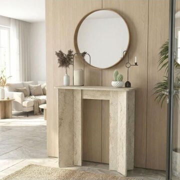 Mara Modern Holl Antre Dresuar, Salon & Oturma Odası Mobilyası Traverten 90 cm
