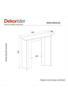Mara Modern Holl Antre Dresuar, Salon & Oturma Odası Mobilyası Traverten 90 cm