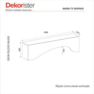 Mara LED'li Tv Sehpa & Ünitesi, Modern Tasarım, Kolay Kurulum Salon Mobilyası Traverten 150 cm