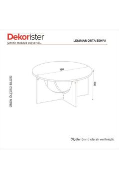 Lemmar Orta Sehpa, Modern Salon ve Oturma Odası Sehpası Kumtaşı
