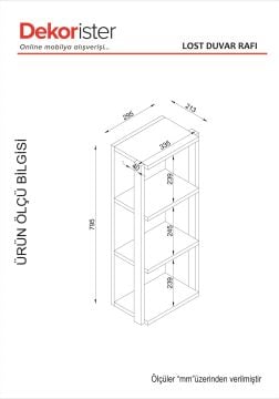 Lost Metal Duvar Rafı Ceviz