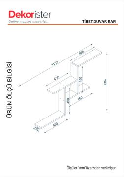 Dekorister Tibet Duvar Rafı Beyaz