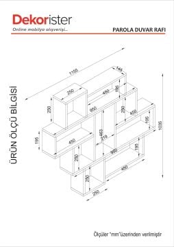 Parola Duvar Rafı Beyaz