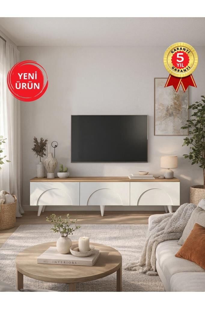 Bono Ayaklı Tv Ünitesi, Bohem Tv Ünitesi 150 cm - Kolay Kurulum Salon Mobilyası