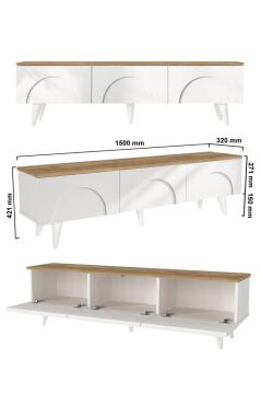 Bono Ayaklı Tv Ünitesi, Bohem Tv Ünitesi 150 cm - Kolay Kurulum Salon Mobilyası