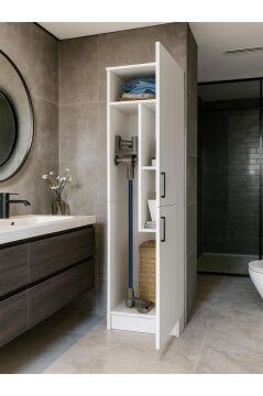 Rovi Banyo Dolabı & Kiler Dolabı, Çok Amaçlı Dolap - Ütü Masası Dolabı | Beyaz