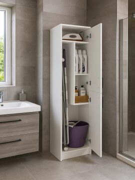 Rovi Banyo Dolabı & Kiler Dolabı, Çok Amaçlı Dolap - Ütü Masası Dolabı | Beyaz