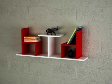 Dekorister Sense Kitaplık Beyaz-Kırmızı