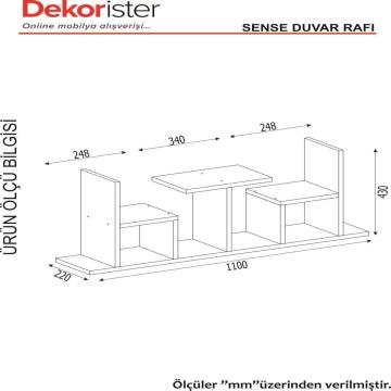 Dekorister Sense Kitaplık Beyaz-Kırmızı