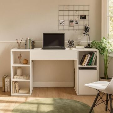 Diamond Çalışma Masası Beyaz - 145 cm