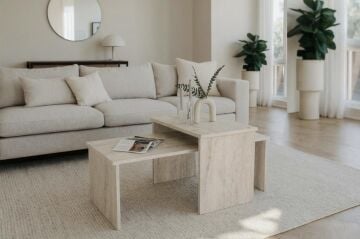 Dorpek Cosmos Ayarlanabilir Modüler İkili Orta Sehpa Traverten