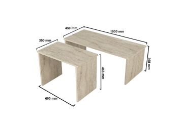 Dorpek Cosmos Ayarlanabilir Modüler İkili Orta Sehpa Traverten