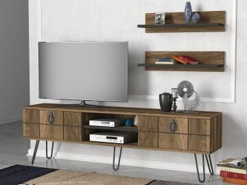 Dekorister Rialto Demir Ayaklı Tv Ünitesi Ceviz