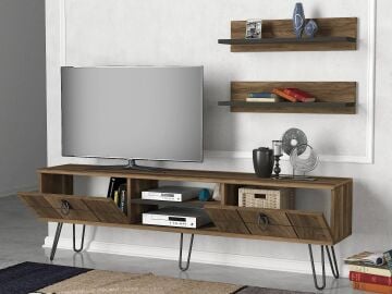 Dekorister Rialto Demir Ayaklı Tv Ünitesi Ceviz