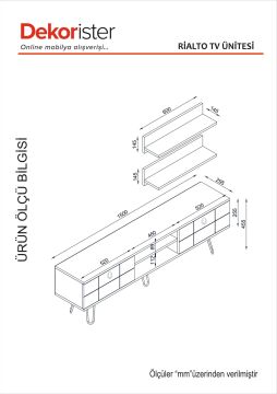 Rialto Demir Ayaklı Tv Ünitesi Ceviz