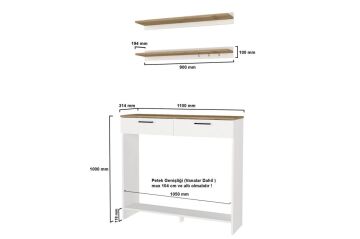 Dorpek Solana Petek Üstü Kahve Köşesi Dresuar Çok Amaçlı Raf - 110 cm