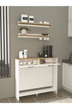 Dorpek Solana Petek Üstü Kahve Köşesi Dresuar Çok Amaçlı Raf - 110 cm