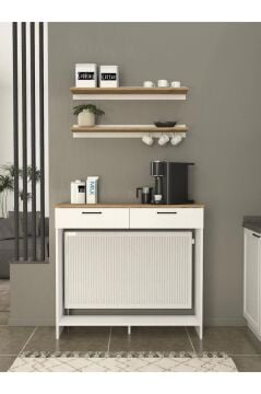 Dorpek Solana Petek Üstü Kahve Köşesi Dresuar Çok Amaçlı Raf - 110 cm