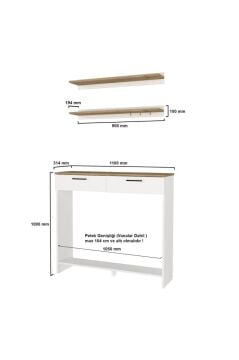 Dorpek Solana Petek Üstü Kahve Köşesi Dresuar Çok Amaçlı Raf - 110 cm