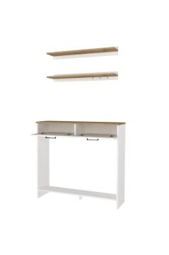 Dorpek Solana Petek Üstü Kahve Köşesi Dresuar Çok Amaçlı Raf - 110 cm