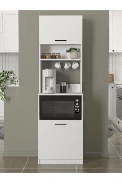 Tuco 1 Kapaklı Mutfak Dolabı Kahve Köşesi Çok Amaçlı Dolap Beyaz