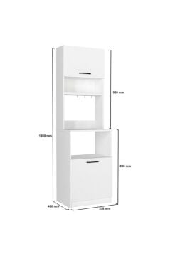 Tuco 1 Kapaklı Mutfak Dolabı Kahve Köşesi Çok Amaçlı Dolap Beyaz