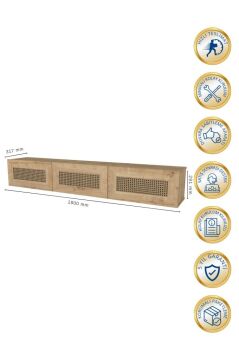 Dorpek Samuel TV Sehpası 180 cm – Duvara Monte, Safir-Hazeran Renk - Duvar Monteli Geniş TV Ünitesi