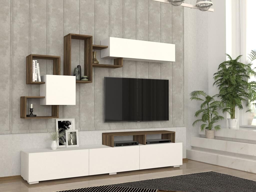 Elit Tv Ünitesi Beyaz-Ceviz
